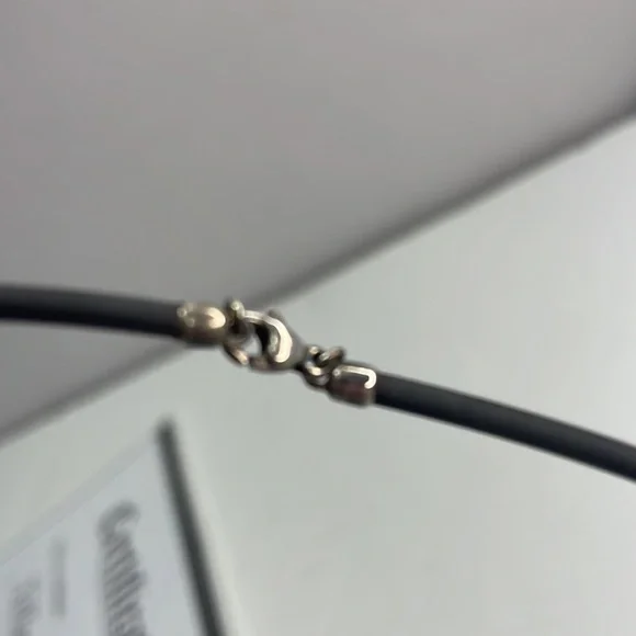 Authentic Tiffany & Co sterling Silver Bar & cord Necklace with COA - Picture 8 of 9